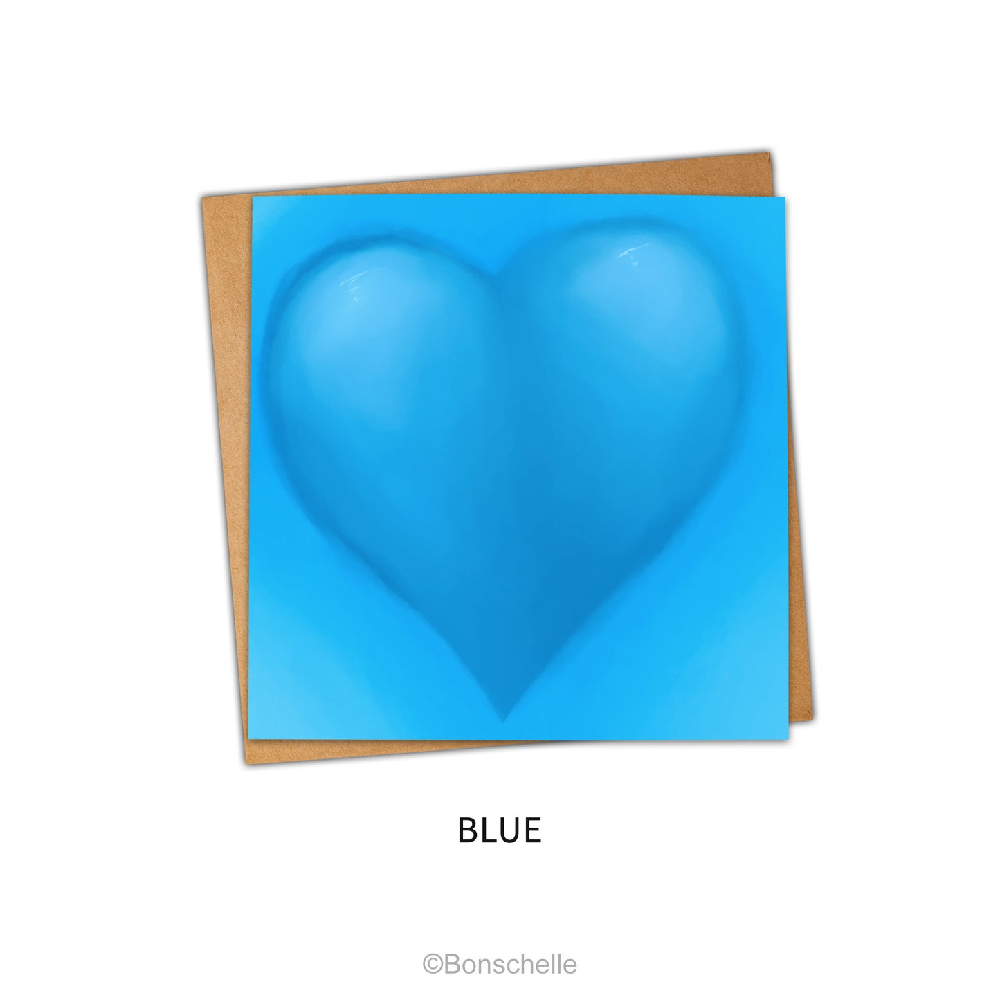 Full of Love blue  love heart card with envelope