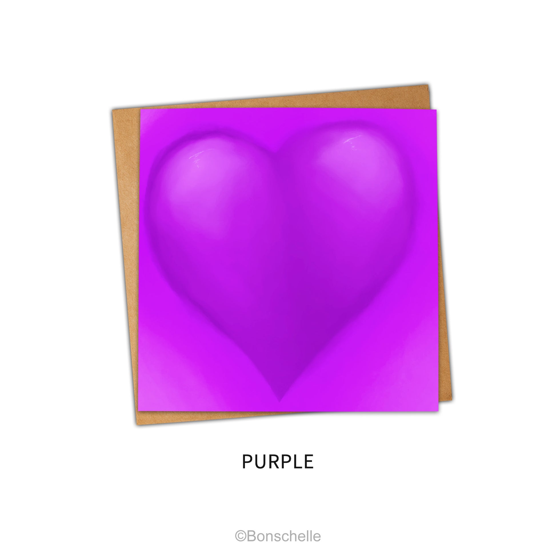 Full of Love purple love heart card with envelope