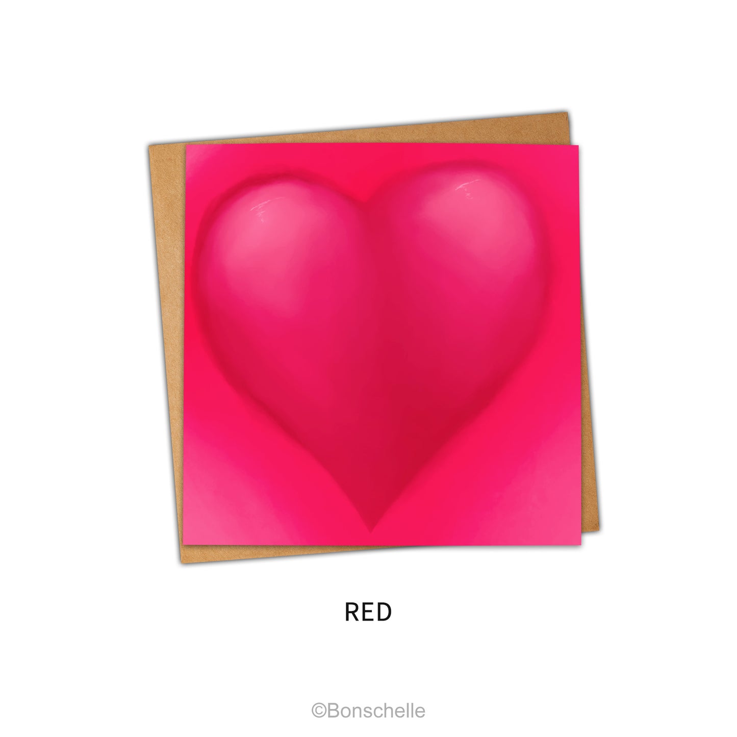 Full of Love red love heart card with envelope